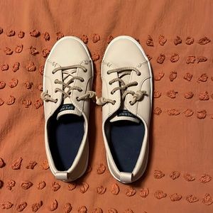 Pink sperry’s size 10 Women's Crest Vibe Leather Sneakers